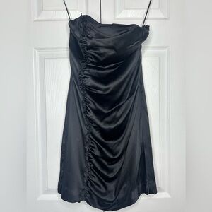 Express Black Asymmetrical Ruched One Shoulder Dress